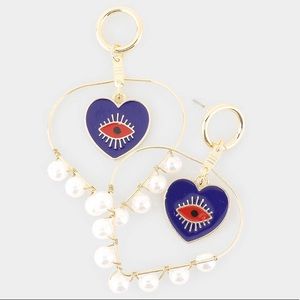 LAST CALL 👀Evil Eye Pearl Earrings👀